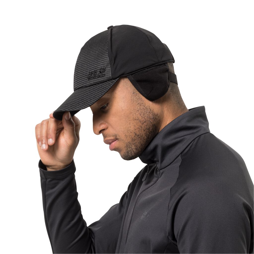 NIGHT HAWK SHIELD CAP - black ONE SIZE - Reflektierende Schirmmütze – JACK  WOLFSKIN