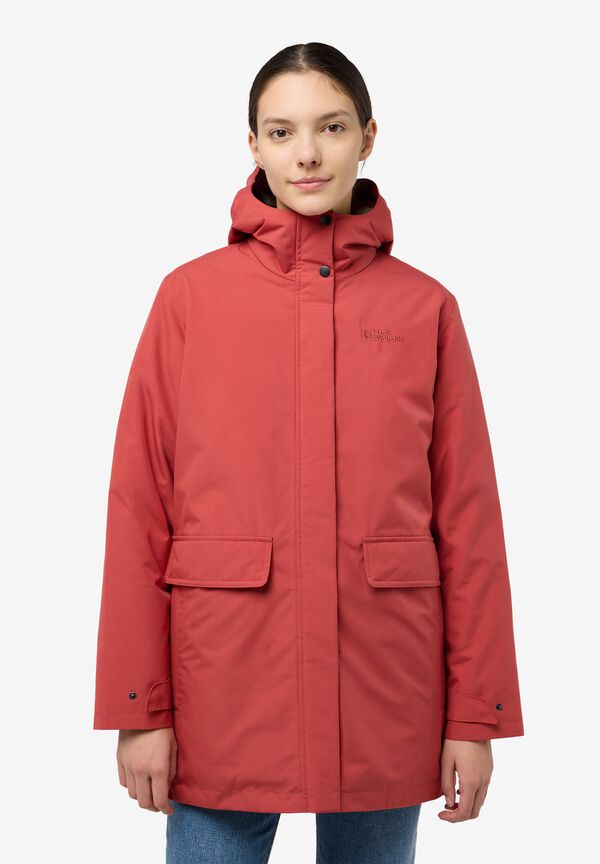 WINTERTOR PARKA W RDS red coral L Wasserdichter Wintermantel