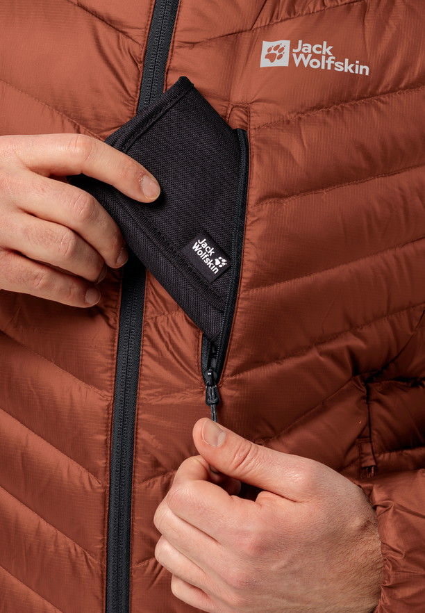 PASSAMANI DOWN HOODY M carmine XXL Daunenjacke Herren JACK WOLFSKIN