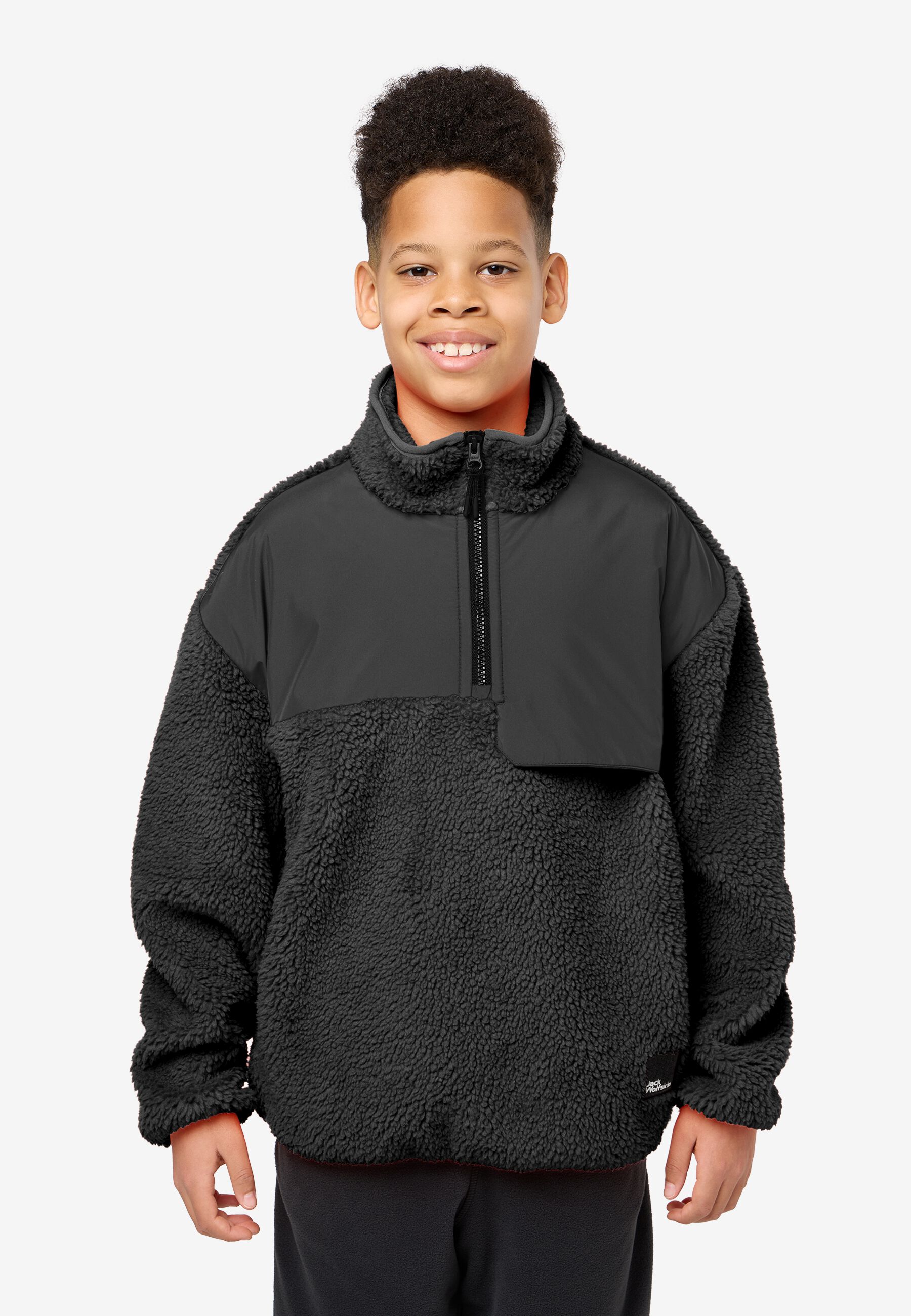 TEEN HALFZIP FLEECE Y granite black 164 Fleecepullover