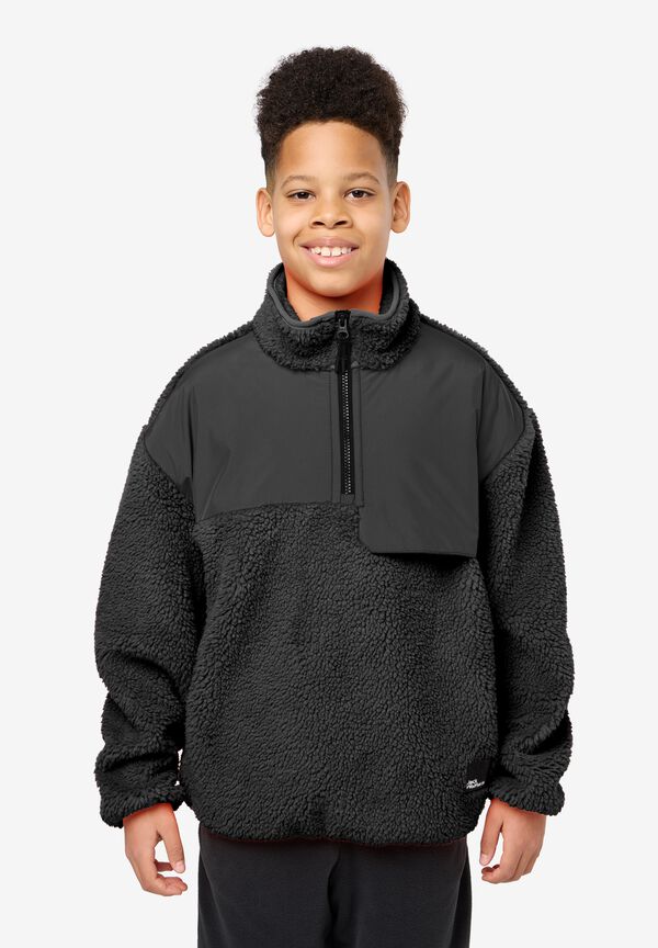TEEN HALFZIP FLEECE Y granite black 164 Fleecepullover