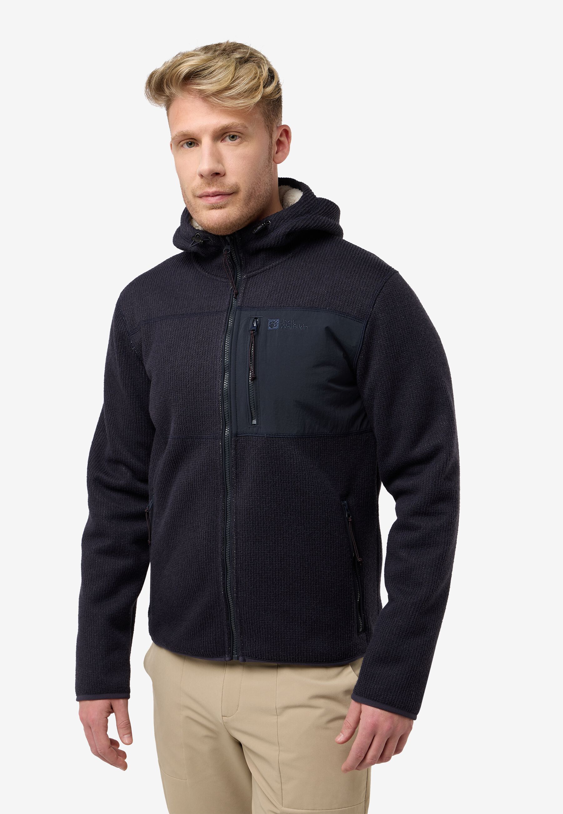 KAMINFEUER HOODED JKT M dark navy M Fleecejacke mit Kapuze