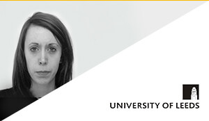 Porträt von Philippa Hill und University of Leeds Logo