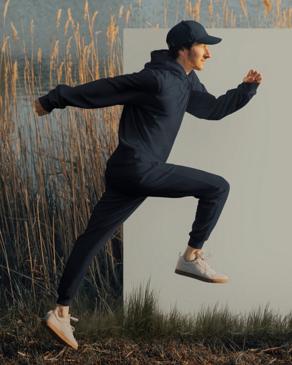 Mann in Sprintbewegung